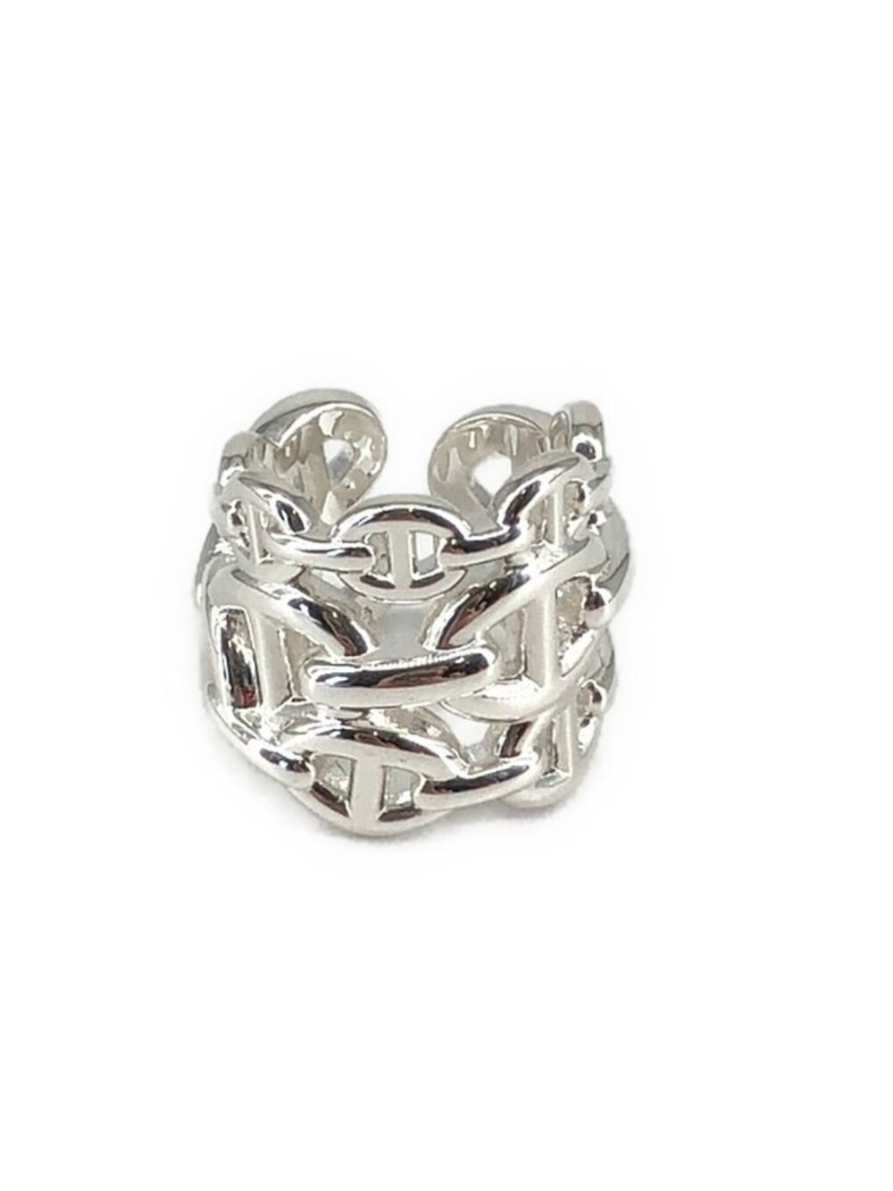 Hermes Chaine D'ancre Enchainee GM Ring Silver